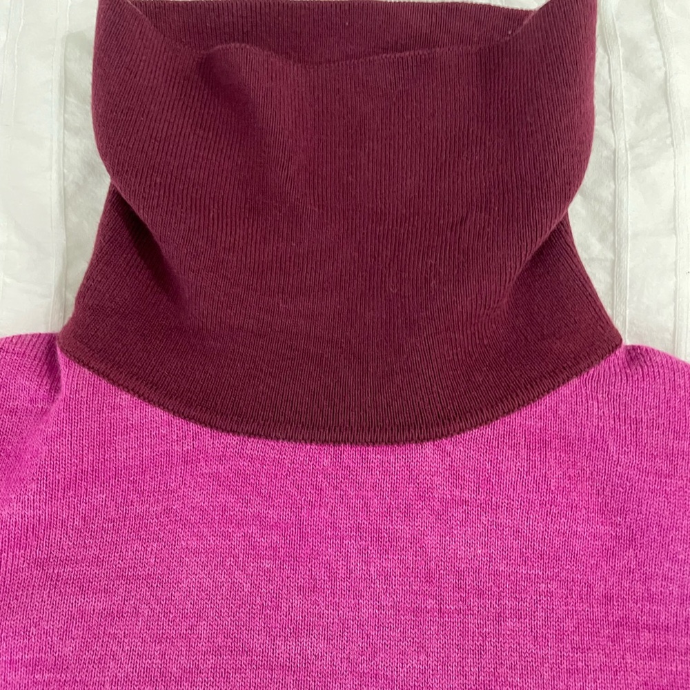 Staud urchin turtleneck sweater in fuchsia - Picture 3 of 5